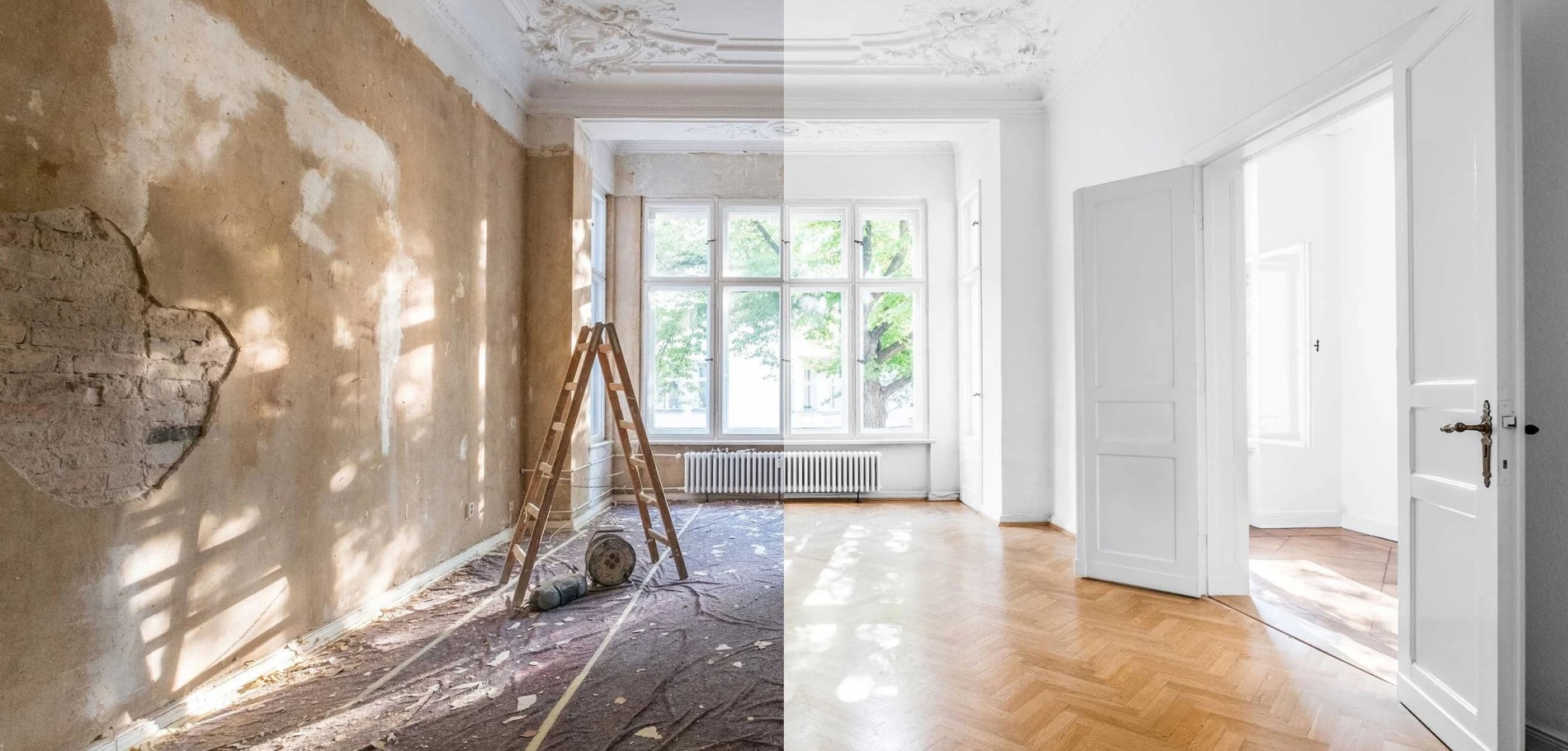 Antes e depois de um serviço