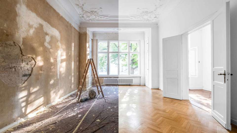 Antes e depois de um serviço